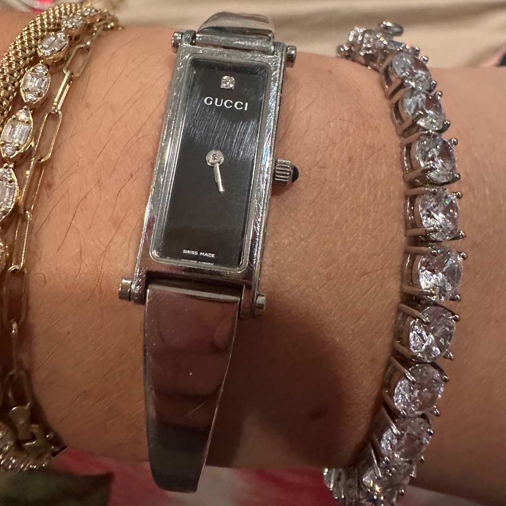 Gucci watch silver stainless steel Gucci watch black slim Gucci bracelet watch - Picture 7 of 17